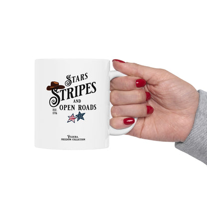Stars, stripes and Open Roads Mug.