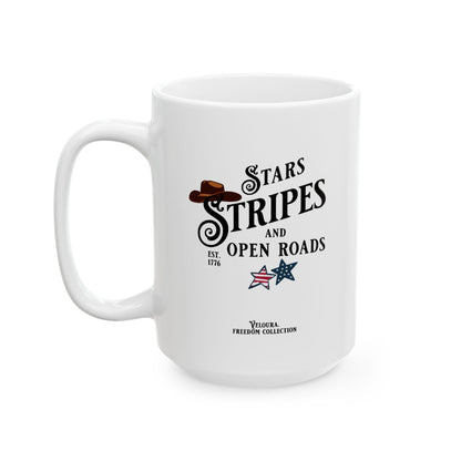 Stars, stripes and Open Roads Mug.