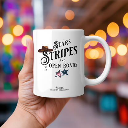 Stars, stripes and Open Roads Mug.