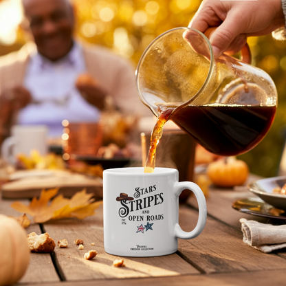 Stars, stripes and Open Roads Mug.